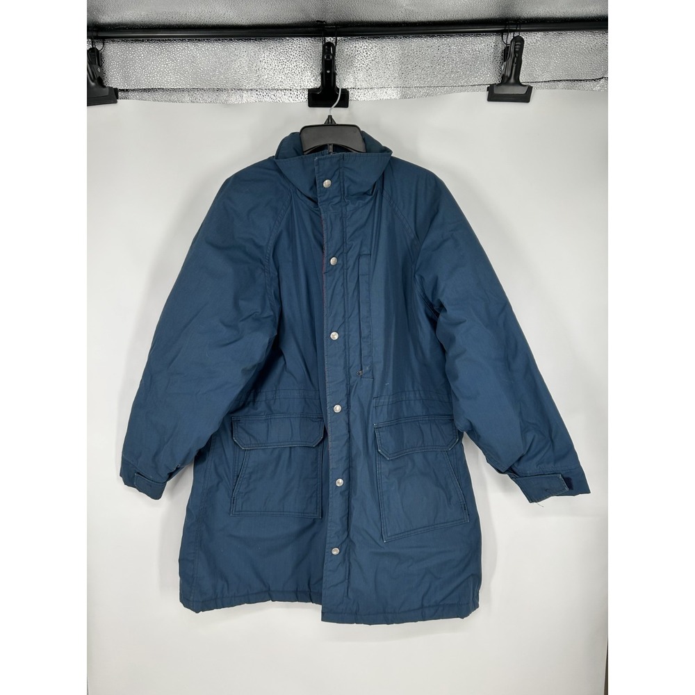 LL‎ Bean Vintage Flannel Wool Lined Windbreaker Jacket Coat Made In USA Mens XL